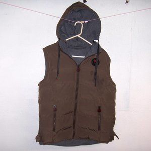 Vest with hood, Measures 44" Chest